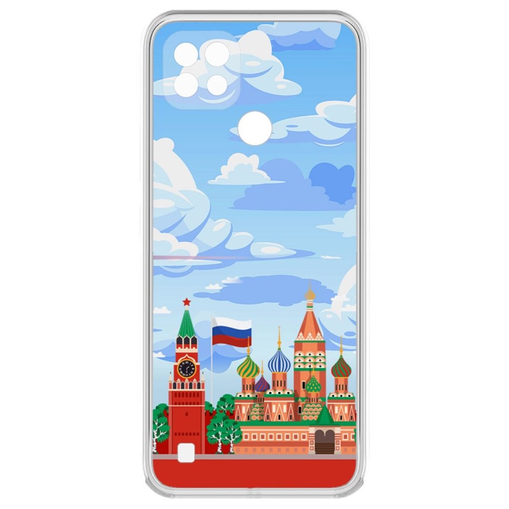 

Чехол-накладка Krutoff Clear Case Красная Площадь для Realme C21, Прозрачный