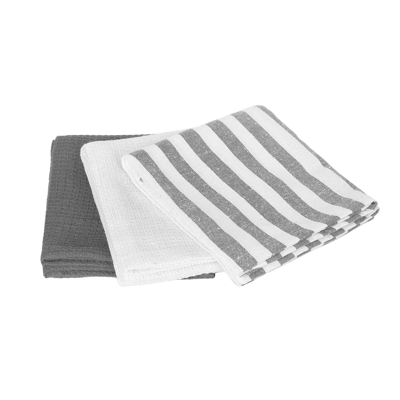 Полотенца Homelines textiles 45x65 см xлопковые бело-серые 3 шт