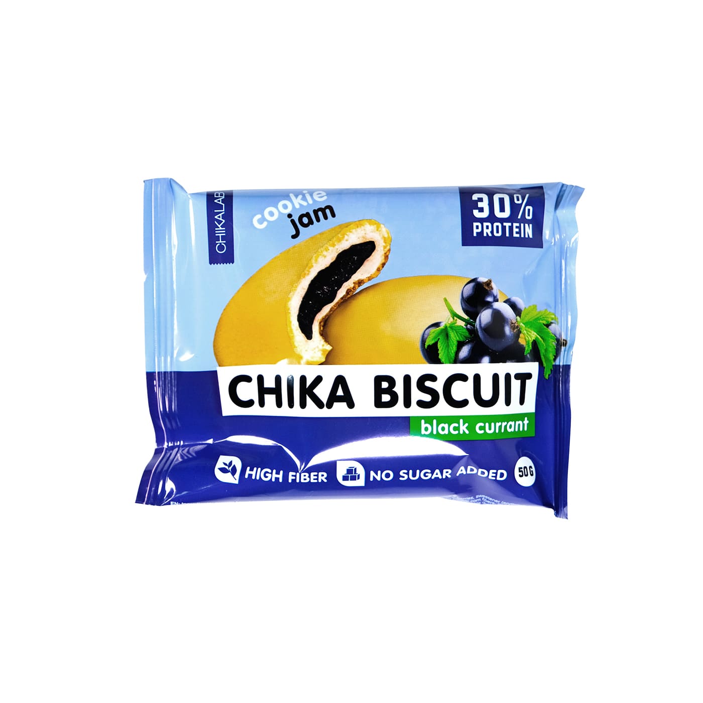 Печенье протеиновое Bombbar CHIKALAB, Chika Biscuit, черная смородина, 3 шт х 50 г