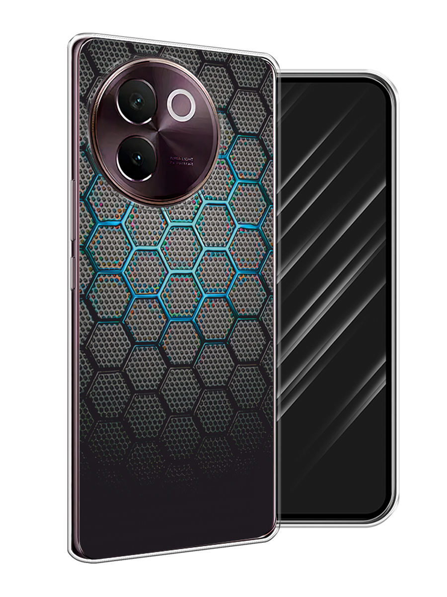 

Чехол Awog на Vivo V30e "Бирюзовые соты", Бирюзовый;синий;черный, 2610550-1