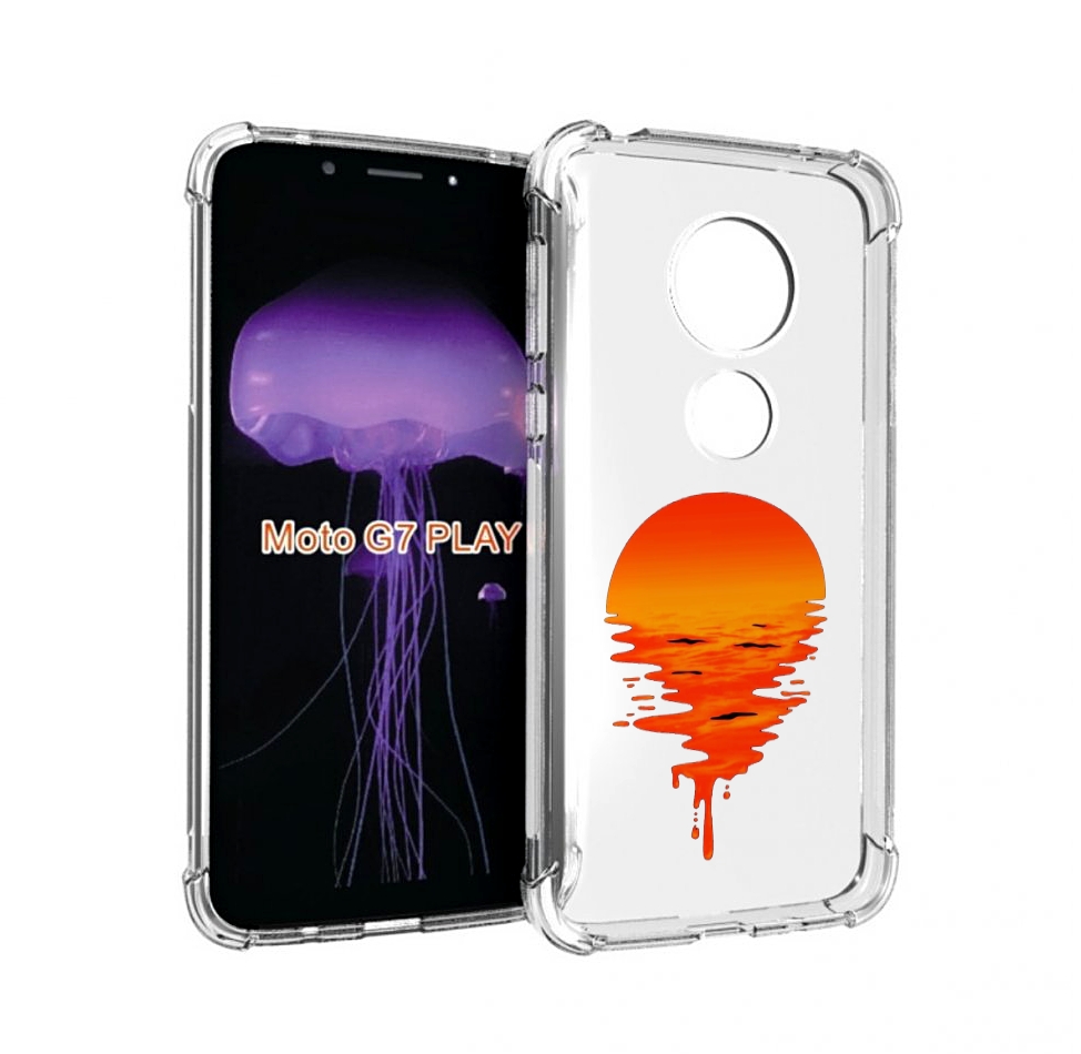 

Чехол MyPads оранжевый закат на воде для Motorola Moto G7 Play, Прозрачный, Tocco