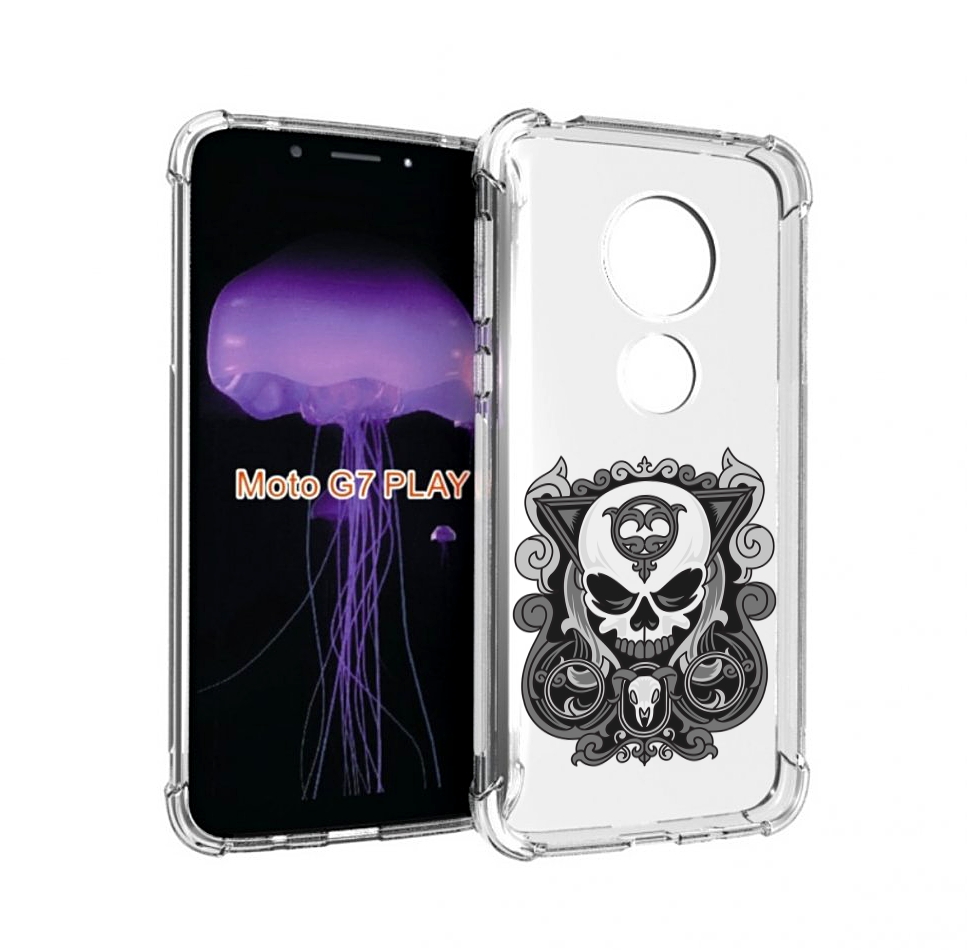 

Чехол MyPads орнамент-на-черепе для Motorola Moto G7 Play, Прозрачный, Tocco