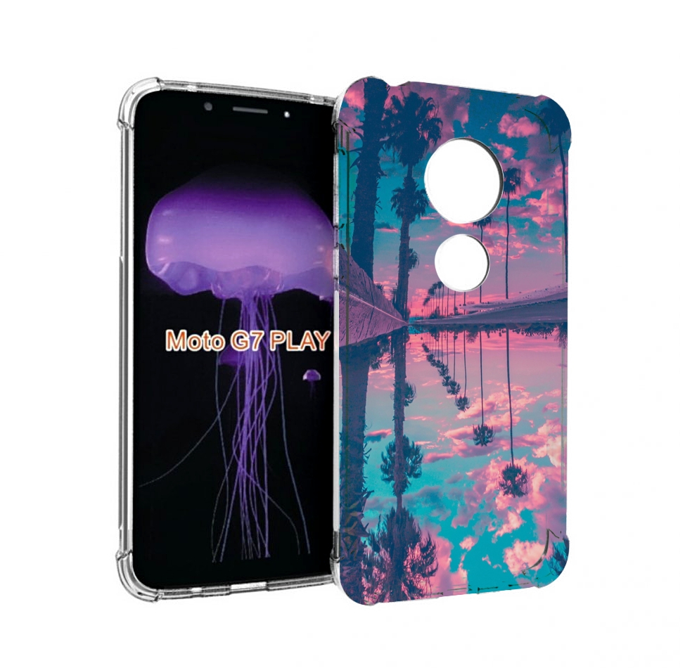

Чехол MyPads отражение-пальм для Motorola Moto G7 Play, Прозрачный, Tocco