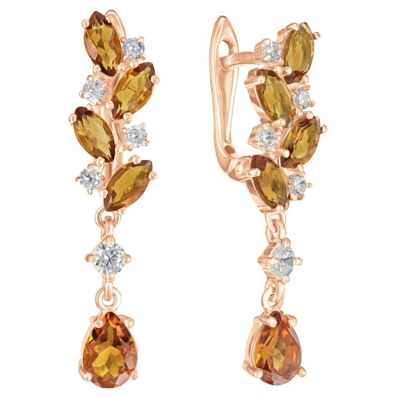 

Серьги из серебра с цитрином LAZURIT-ONLINE 8545RG, 8545RG