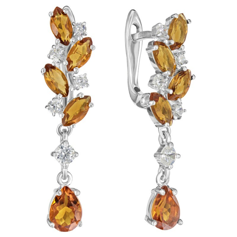 

Серьги из серебра с цитрином LAZURIT-ONLINE 8545WR, 8545WR