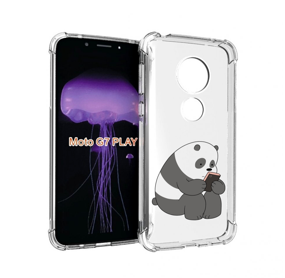 

Чехол MyPads панда-в-телефоне для Motorola Moto G7 Play, Прозрачный, Tocco