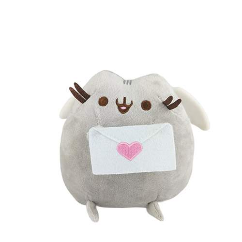 

Мягкая игрушка StarFriend влюбленный кот Пушин с письмом Pusheen 15 см, Серый