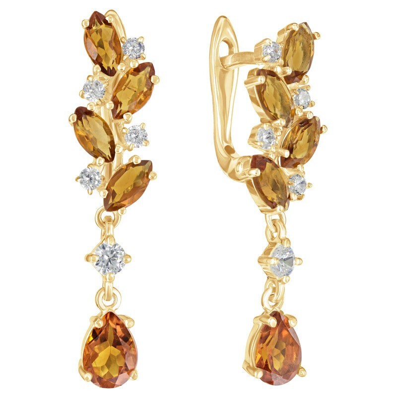 

Серьги из серебра с цитрином LAZURIT-ONLINE 8545YG, 8545YG