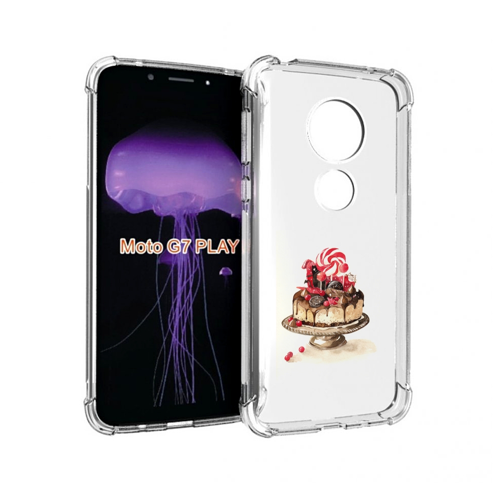 

Чехол MyPads вкусный торт для Motorola Moto G7 Play, Прозрачный, Tocco