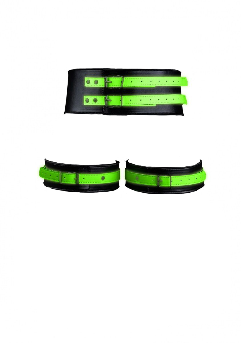 Набор для бондажа Thigh Cuffs with Belt and Handcuffs - размер S-M