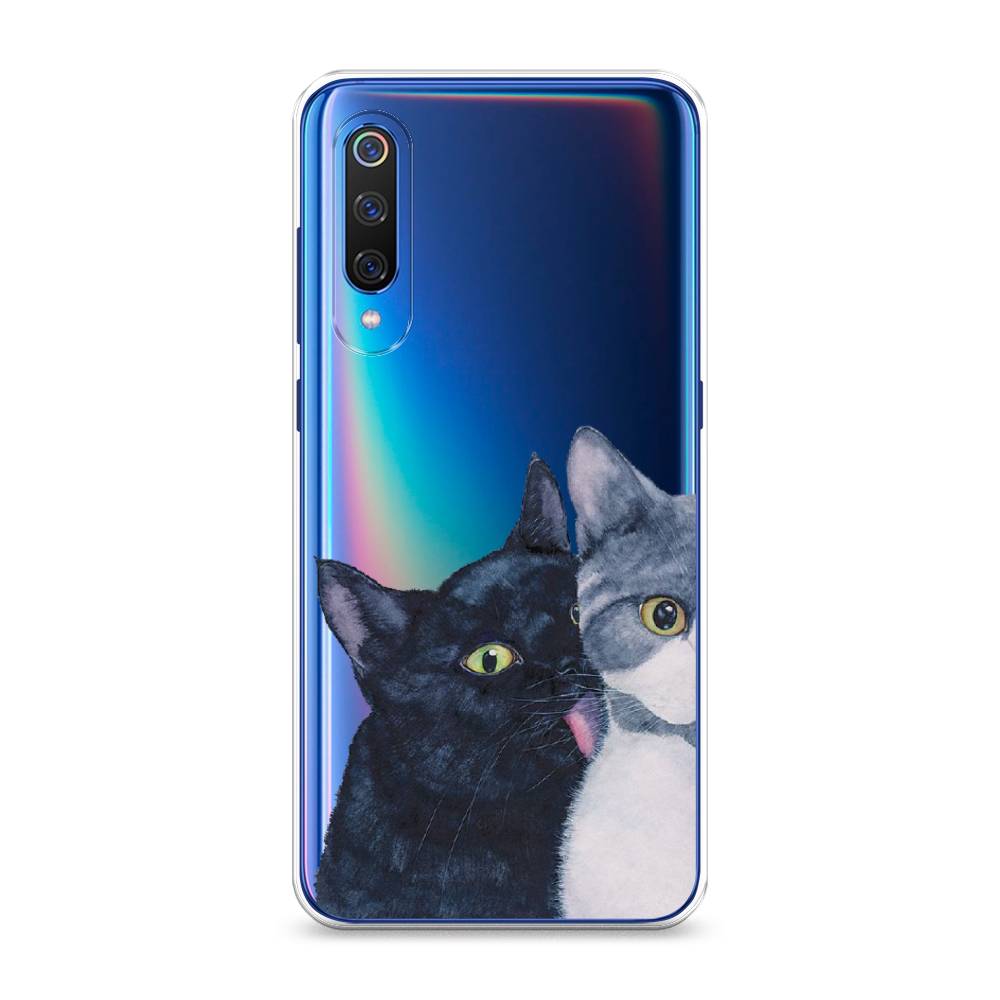 фото Силиконовый чехол "кошачья любовь" на xiaomi mi 9 awog