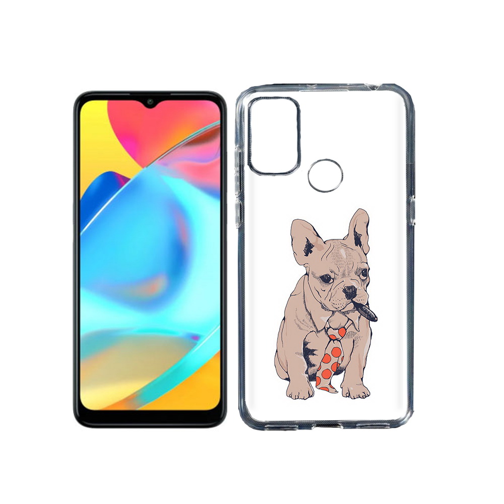 

Чехол MyPads Tocco для Alcatel 3L 6056H (2021) бульдог с сигарой (PT160724.669.250), Прозрачный, Tocco