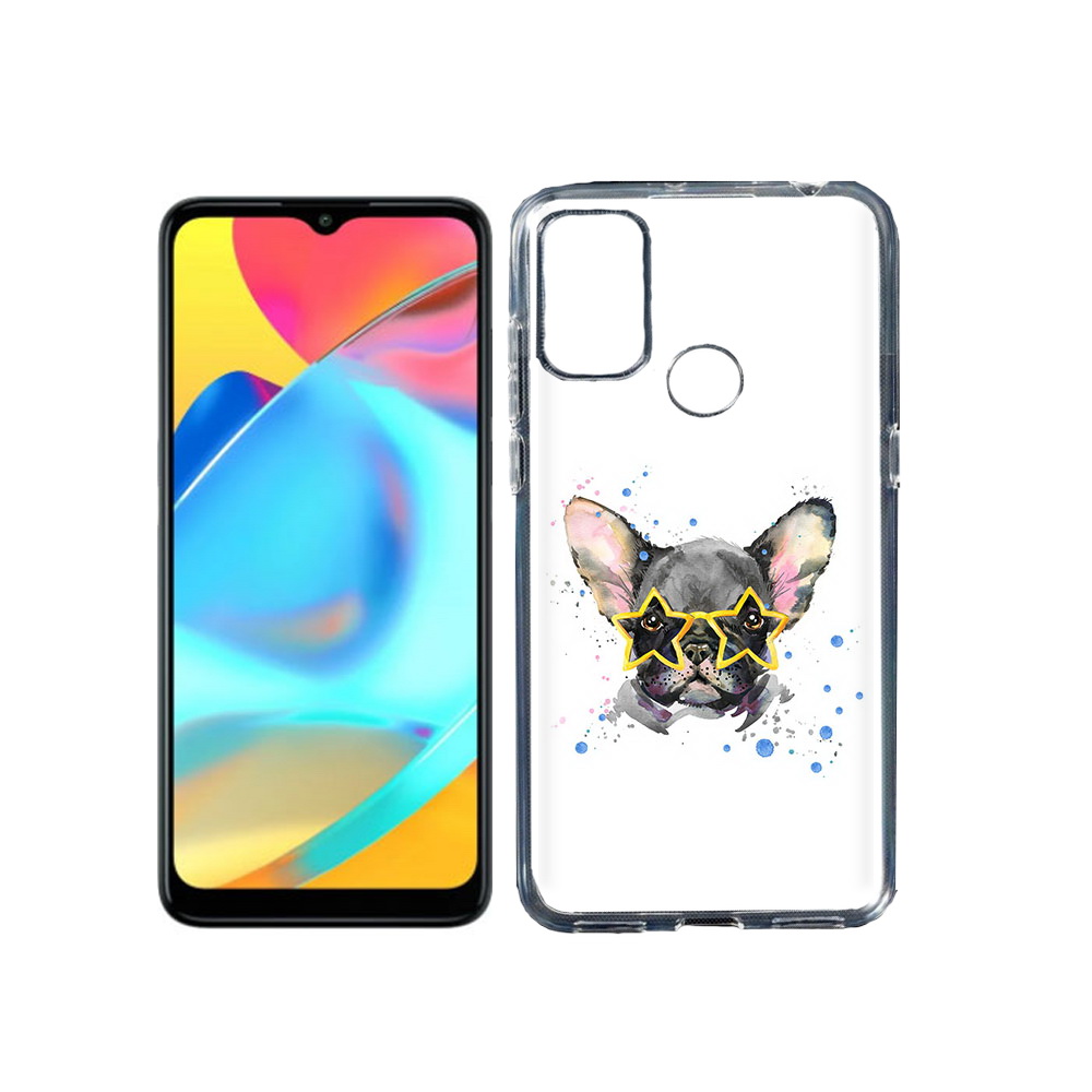 

Чехол MyPads Tocco для Alcatel 3L 6056H (2021) буля в очках (PT160724.669.252), Прозрачный, Tocco