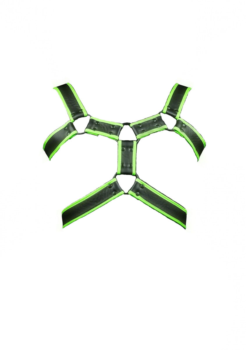 

Стильная портупея Body Harness с неоновым эффектом - размер S-M, Зеленый;черный