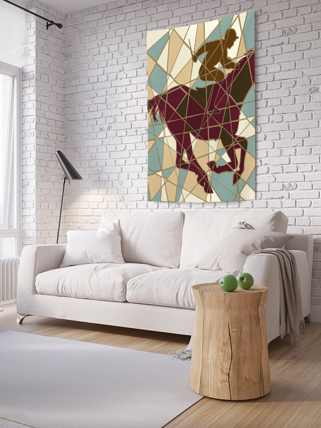 фото Вертикальное фотопанно на стену joyarty "мозаика всадника", 100x150 см