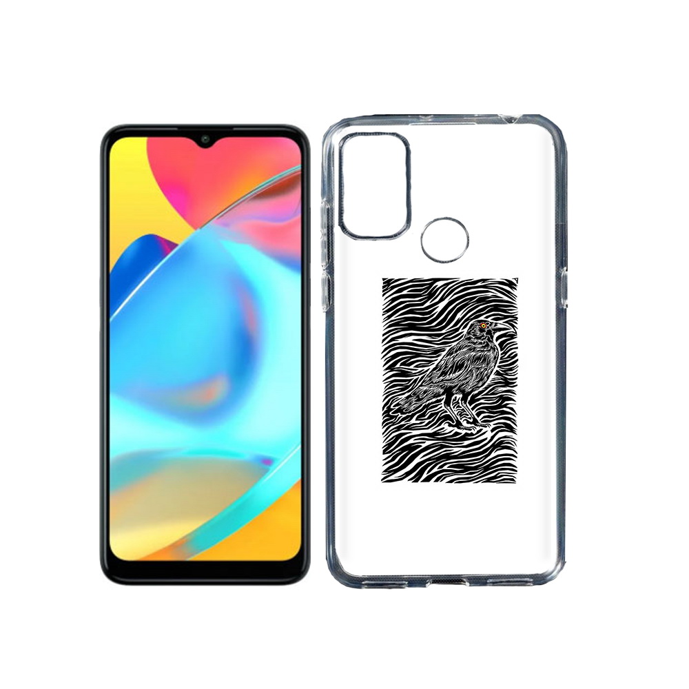 

Чехол MyPads Tocco для Alcatel 3L 6056H (2021) ворон в абстракции (PT160724.669.272), Прозрачный, Tocco