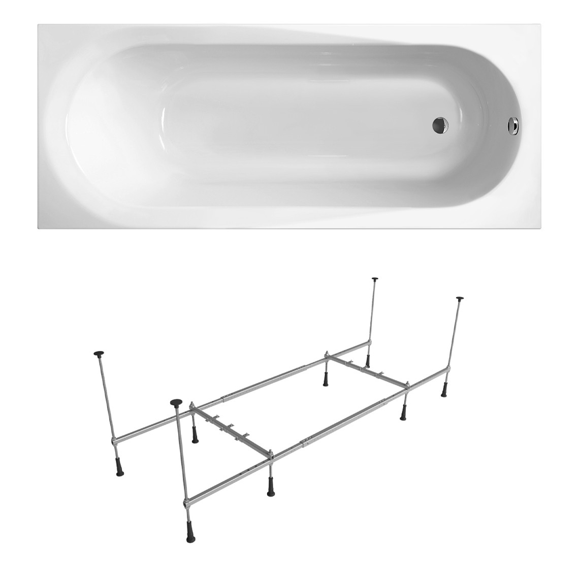 Акриловая ванна Lavinia Boho Biore S1-35010060 набор 2 в 1, размер 160х70 см