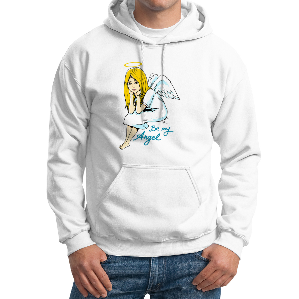 

Худи унисекс CoolPodarok Девушка Ангел белое 64 RU, Белый, M0151403