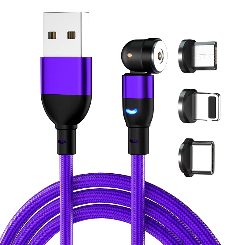 фото Кабель lightning/type-c/micro - usb nobrand magnetic usb cable 1 м фиолетовый