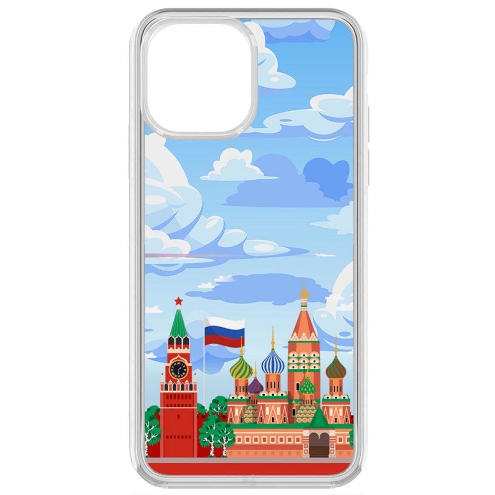 

Чехол-накладка Krutoff Clear Case Красная Площадь для iPhone 13 Pro Max, Прозрачный