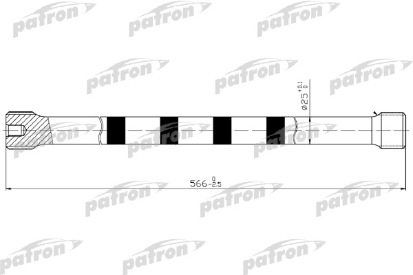 Торсион прав RENAULT KANGOO L565мм, 30-31 зуб. PATRON PTB1002