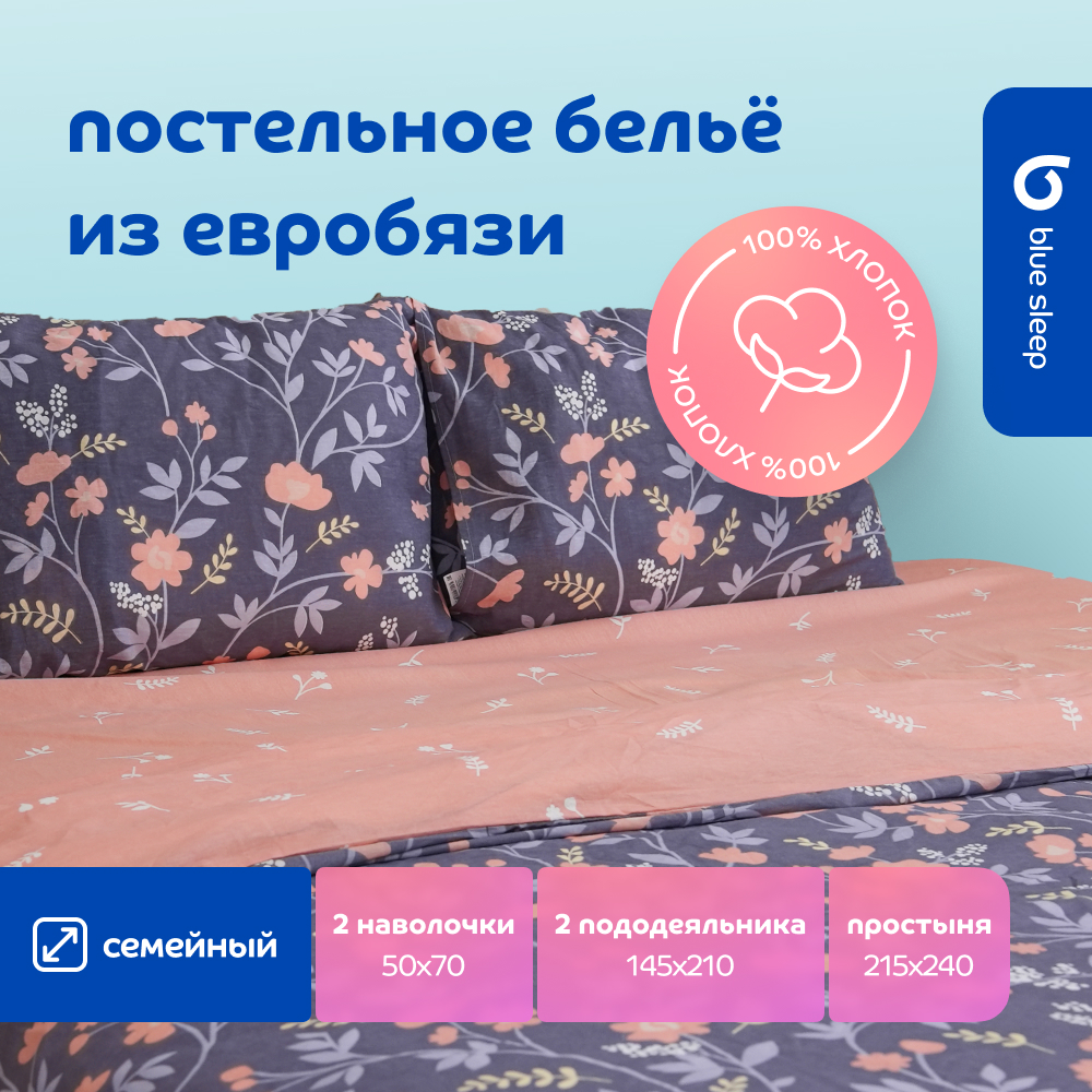 Комплект постельного белья Blue Sleep Etude семейный 6067₽