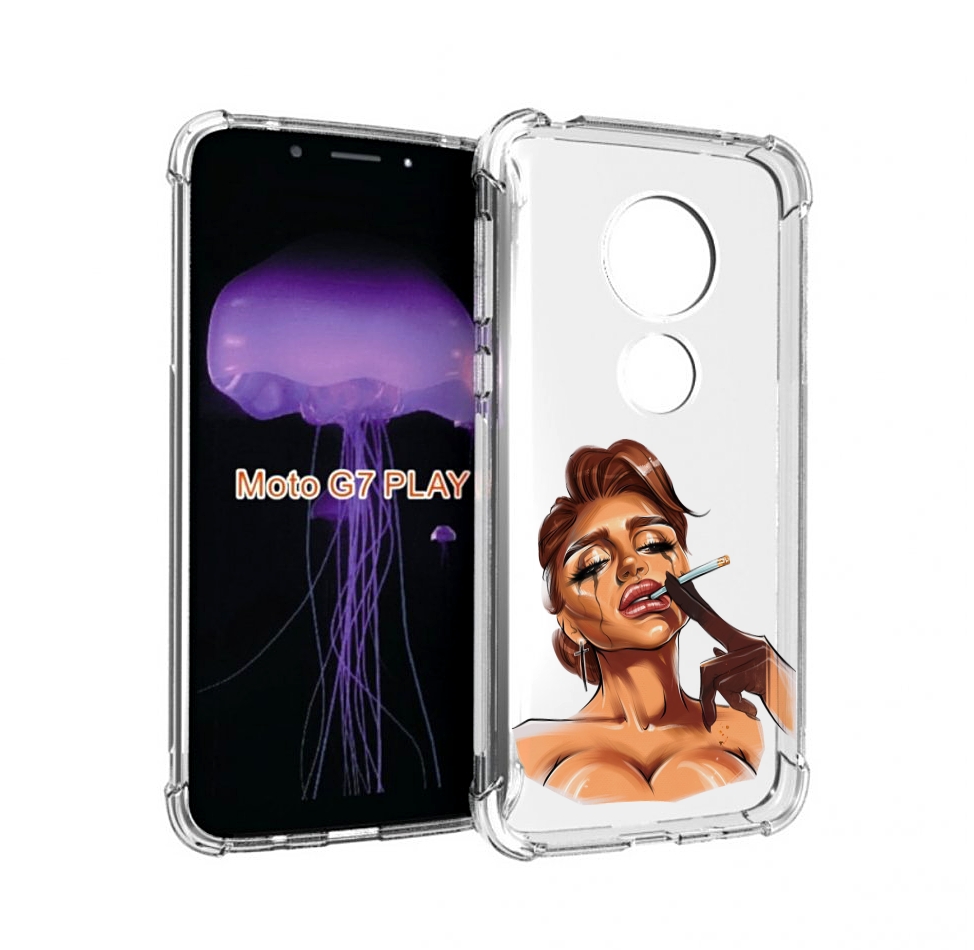 

Чехол MyPads плачущая-девушка-с-сигаретой женский для Motorola Moto G7 Play, Прозрачный, Tocco
