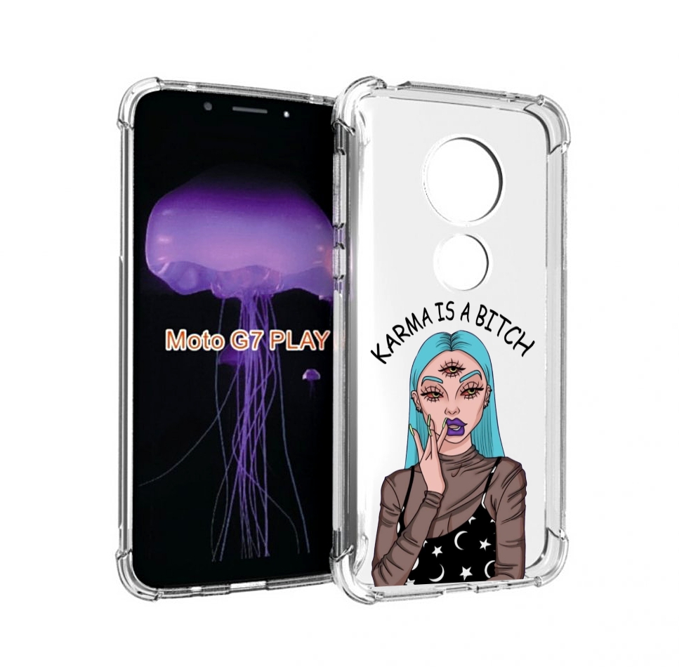 

Чехол MyPads плохая-карма женский для Motorola Moto G7 Play, Прозрачный, Tocco