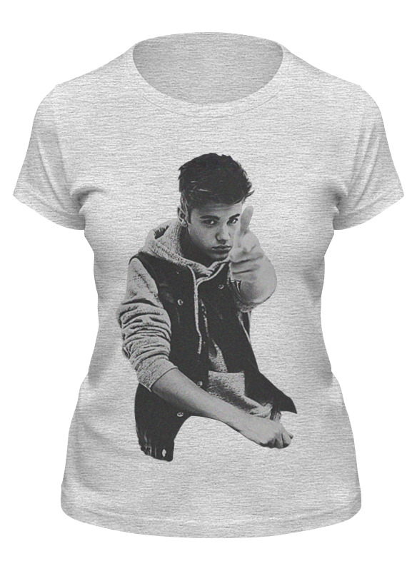 

Футболка женская Printio Justin bieber серая XL, Серый, Justin bieber