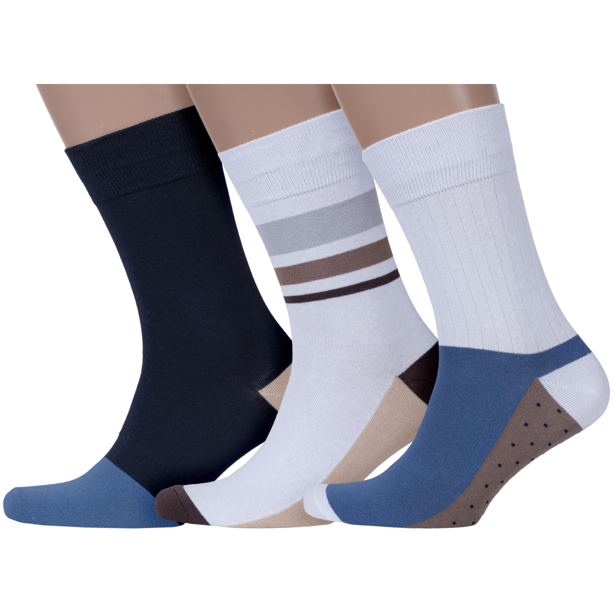 

Комплект носков мужских MoscowSocksClub msk3-М46 разноцветных 25, Синий;белый;разноцветный, msk3-М46