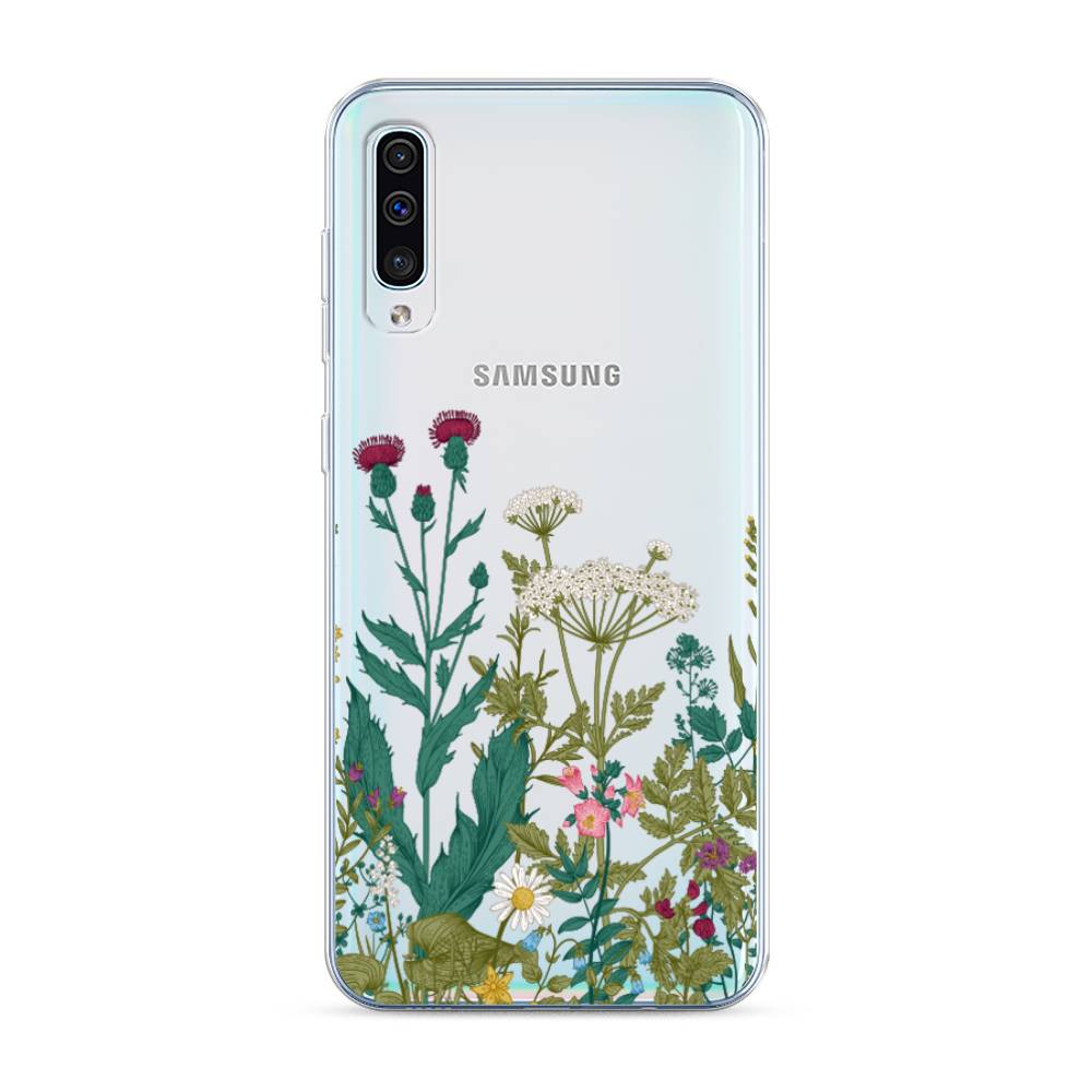 

Чехол на Samsung Galaxy A30s "Дикие полевые цветы", Зеленый;розовый;белый, 28850-2