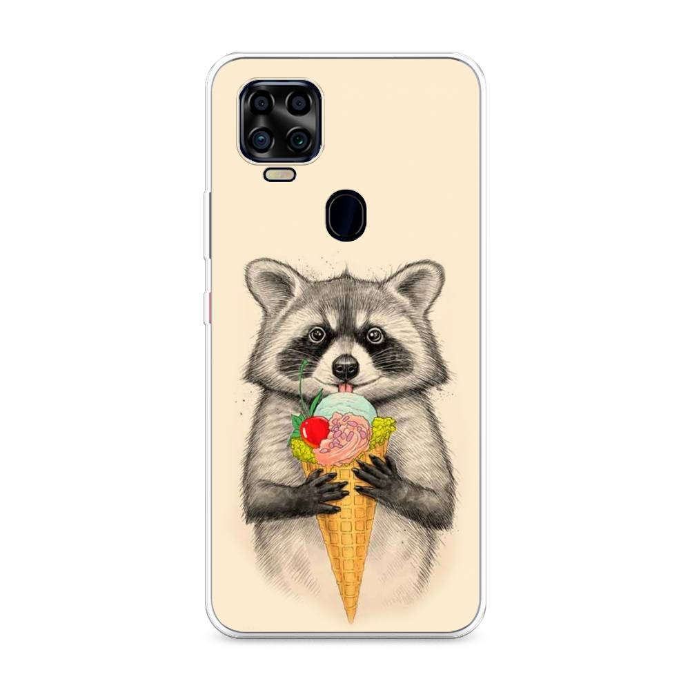 

Чехол Awog на ZTE Blade V2020 4G / ЗТЕ Блэйд V2020 4G "Енот с мороженым", Разноцветный, 134350-10