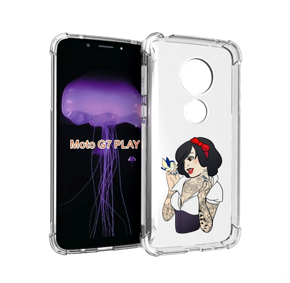 

Чехол MyPads принцесса-тату женский для Motorola Moto G7 Play, Прозрачный, Tocco