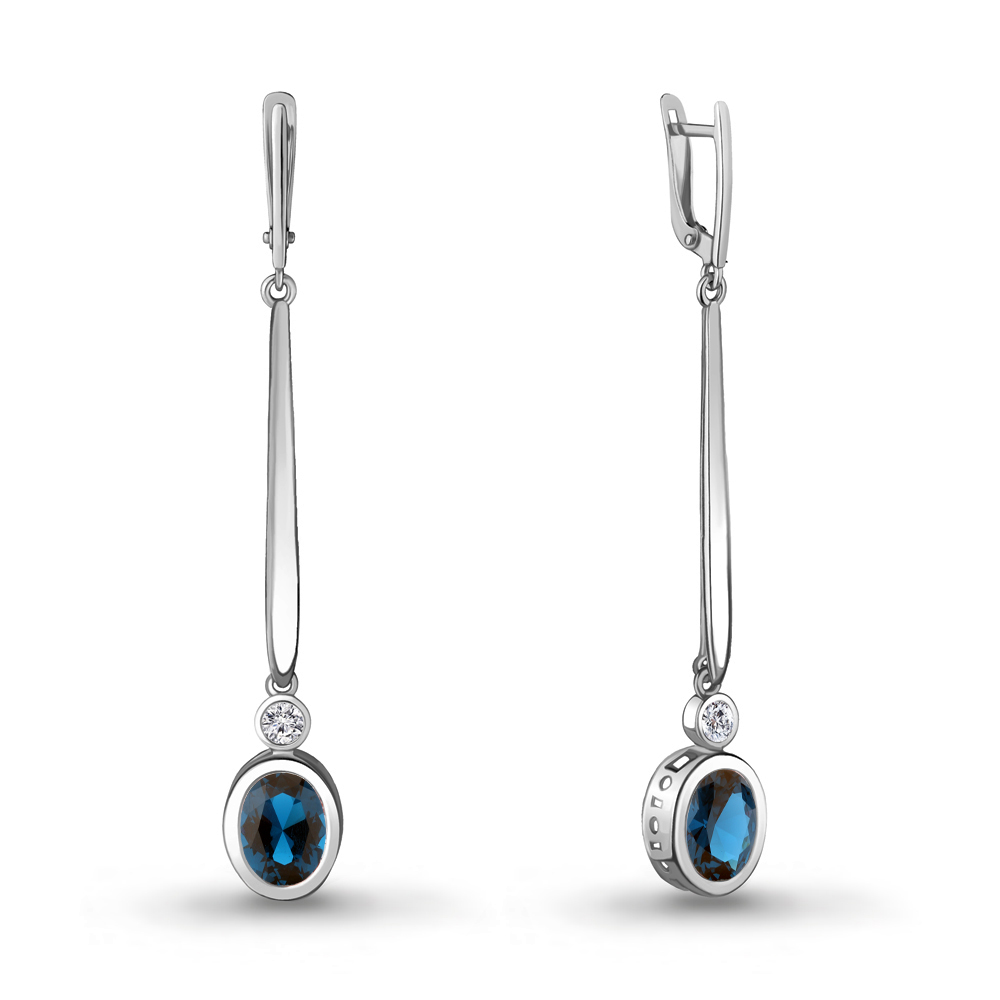 

Серьги из серебра с топазом Aquamarine 4720193А_925_р, 4720193А_925_р