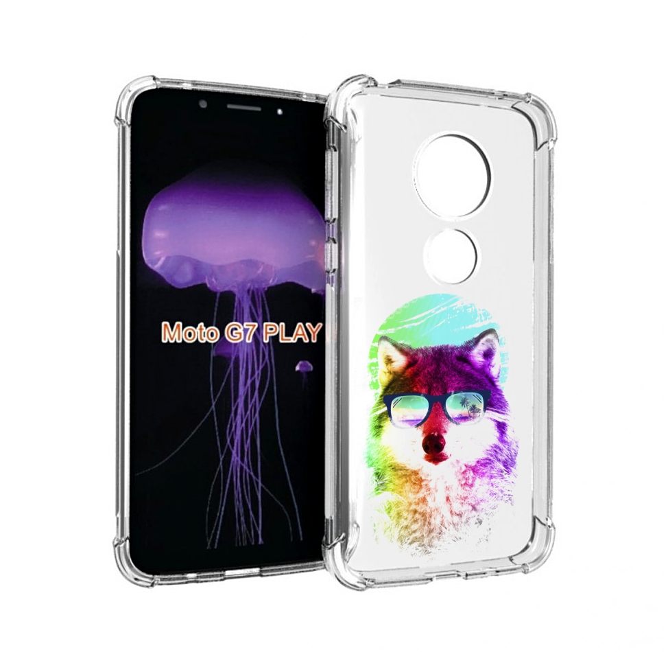 

Чехол MyPads радужный волк детский для Motorola Moto G7 Play, Прозрачный, Tocco
