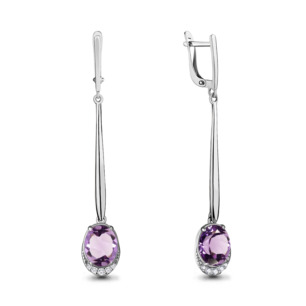 

Серьги из серебра с аметистом Aquamarine 4720204А_925_р, 4720204А_925_р