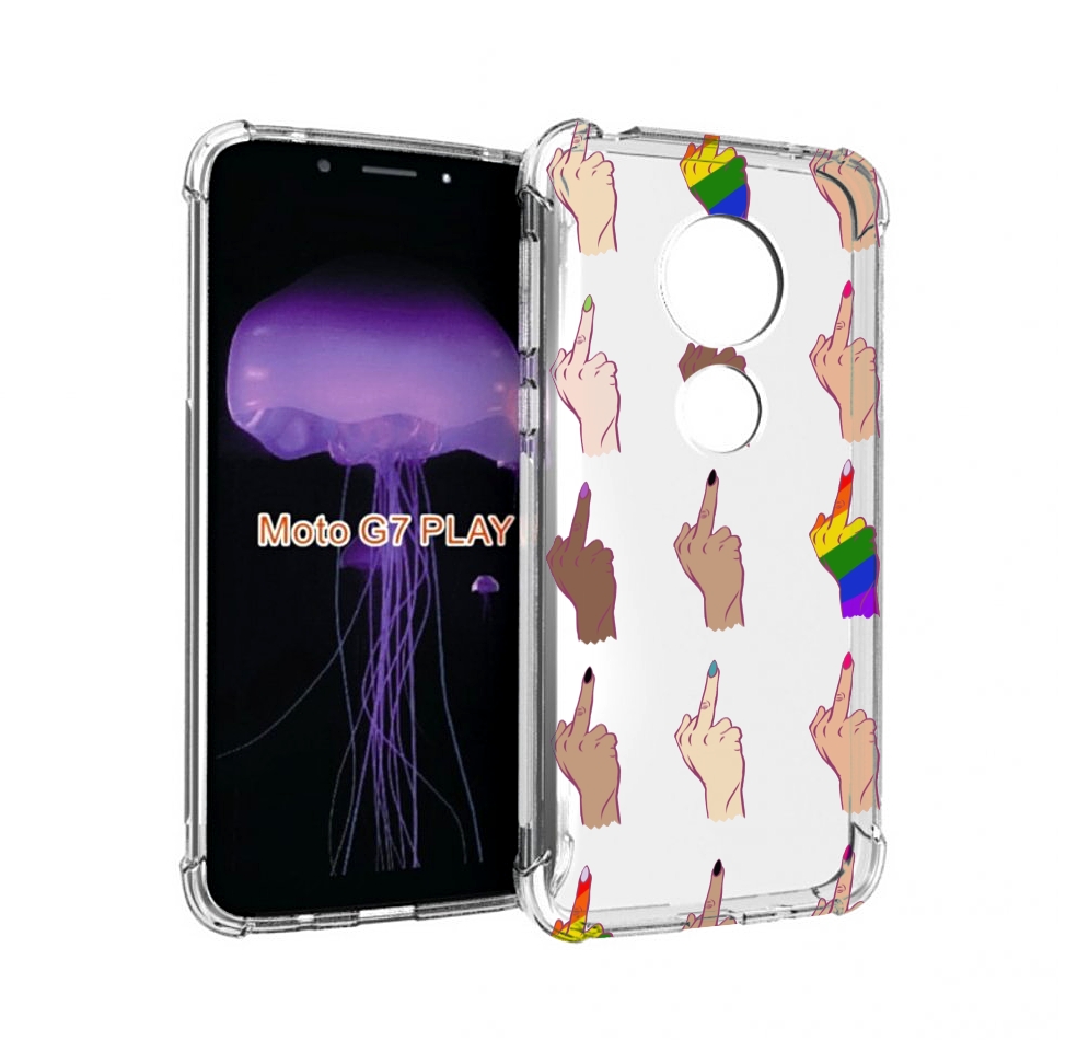 

Чехол MyPads разноцветные-руки для Motorola Moto G7 Play, Прозрачный, Tocco