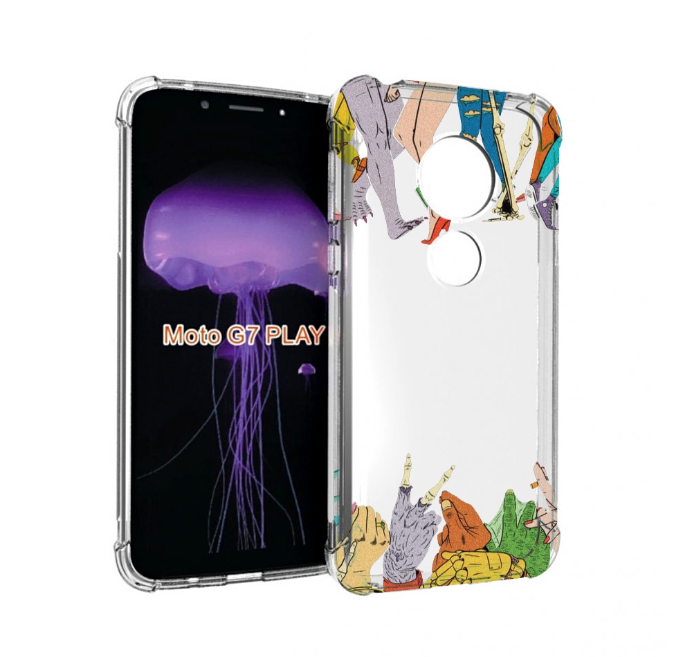 

Чехол MyPads разные персонажи пальчики для Motorola Moto G7 Play, Прозрачный, Tocco