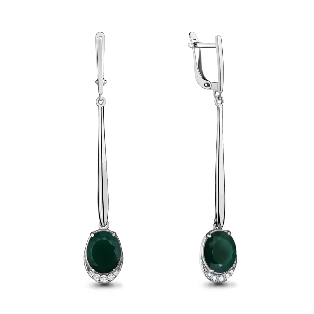 

Серьги из серебра с агатом Aquamarine 4720209А_925_р, 4720209А_925_р