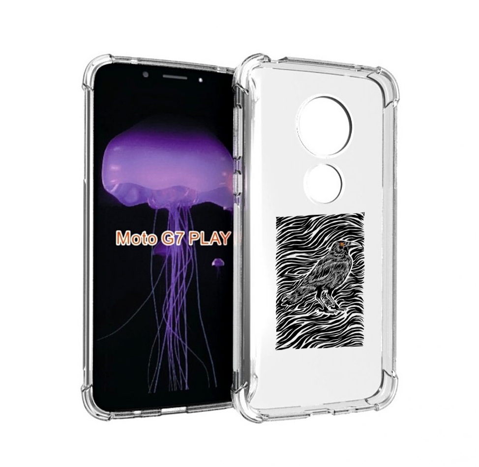 

Чехол MyPads ворон в абстракции для Motorola Moto G7 Play, Прозрачный, Tocco