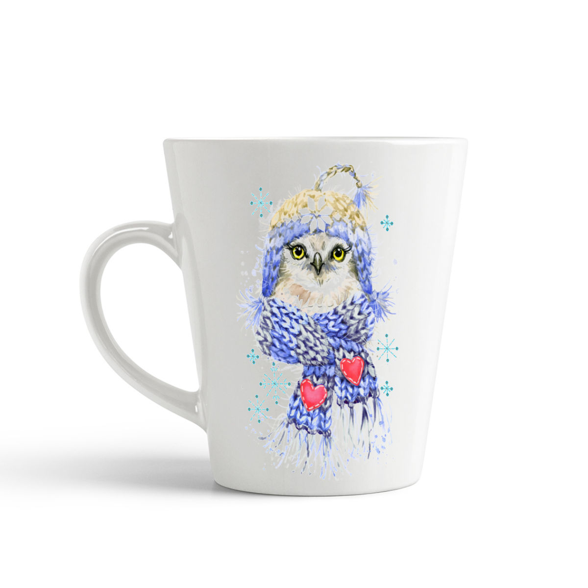 

Конусная кружка CoolPodarok Совушка в синей шапочке