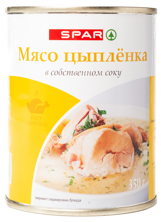 Мясо цыпленка Spar в собственном соку 350 г