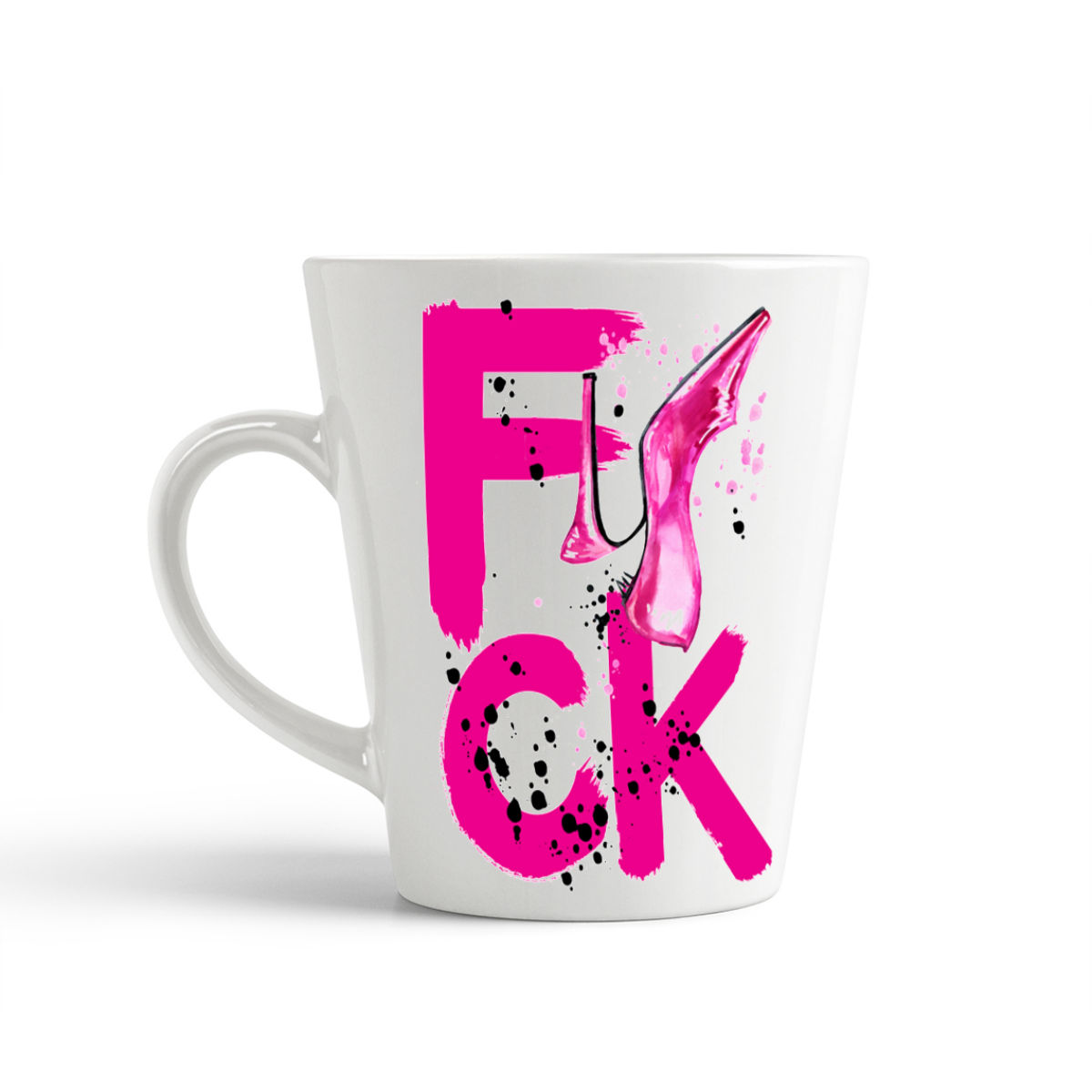 

Конусная кружка CoolPodarok Краски. Fuck. Розовый. Туфля