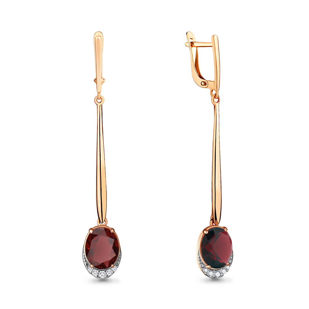 

Серьги из серебра с гранатом Aquamarine 4720285А_925_з, 4720285А_925_з