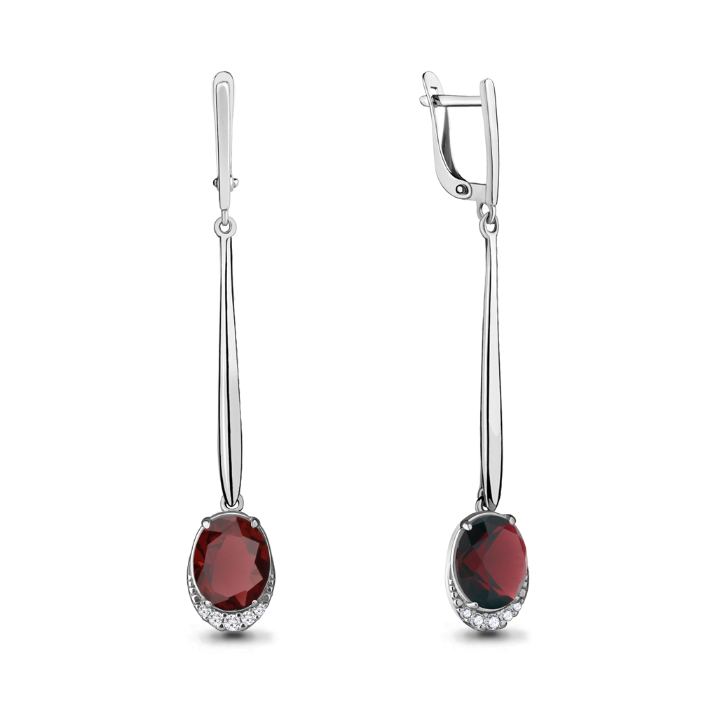 

Серьги из серебра с гранатом Aquamarine 4720285А_925_р, 4720285А_925_р