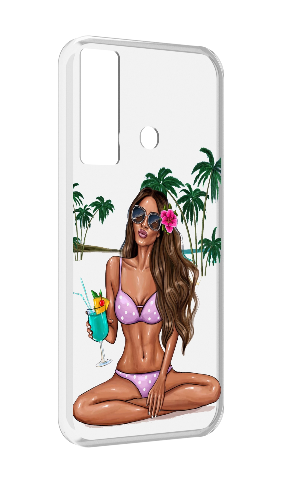 

Чехол MyPads Гавайская-девушка женский для Tecno Camon 17, Прозрачный, Tocco
