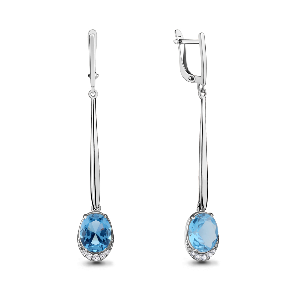 

Серьги из серебра с топазом Aquamarine 4720292А_925_р, 4720292А_925_р