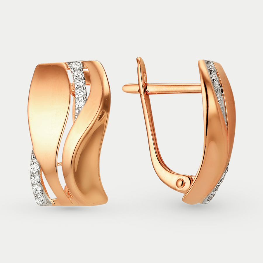 

Серьги из розового золота Сорокин 40193100, фианит, 40193100