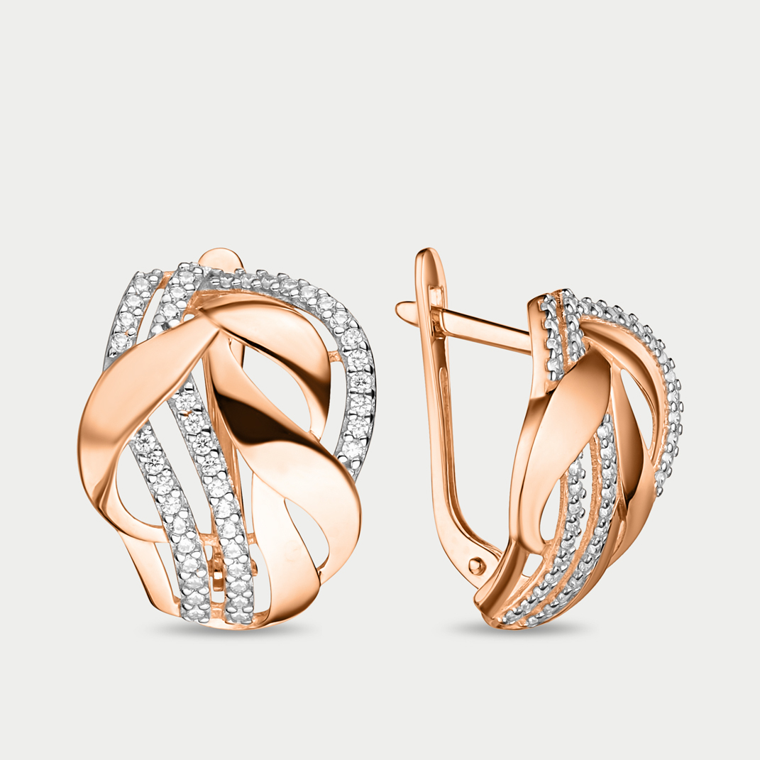 

Серьги из розового золота Сорокин 40245000, фианит, 40245000