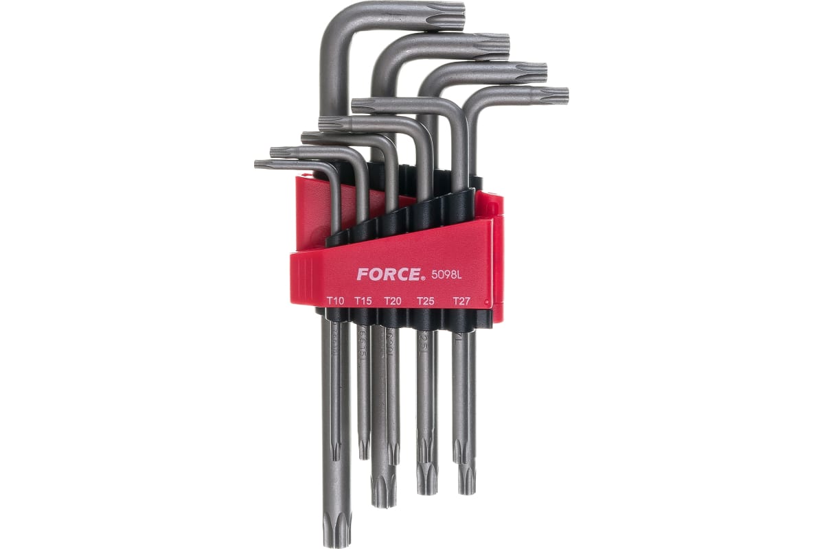 FORCE Набор ключей Torx удлиненных г-образных 9 пр. Т10-Т50 Force  1шт